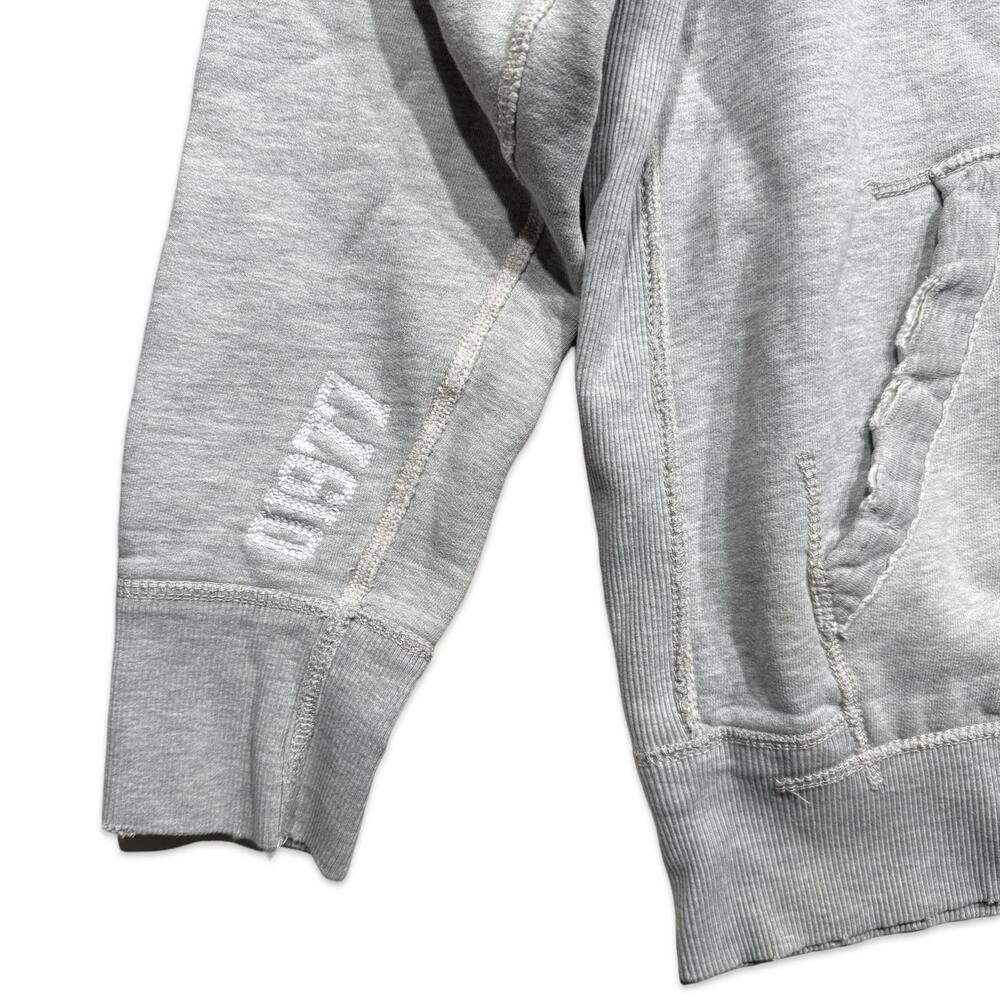 American Eagle Y2K Gray Thermal Heavyweight Logo Hoodie - Picture 4 of 5